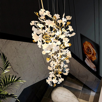 Lustre de haute qualité en céramique en forme de Ginkgo pour la maison, la chambre à coucher, le salon