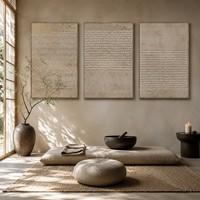 3 tableaux abstraits peints à la main sur toile, minimalistes, texturés 3D, style Wabi Sabi, peinture au plâtre, décoration de salon