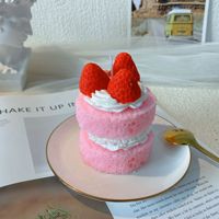 Bougie artisanale rose aromathérapeutique en cire de soja mélangée, forme de fruit artificiel, cadeau romantique pour la Saint-Valentin