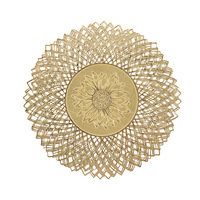 Napperons dorés, sets de table, sous-plats, dessous de verre, tapis de table ronds modernes pour la décoration de table de salle à manger, de mariage ou de ferme