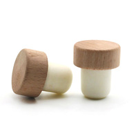 Bouchon de bouteille de luxe en bois, 20 pièces, en forme de T, pour whisky spiritueux, bouteille de whisky, bouchon en liège synthétique, capuchon en bois, vodka