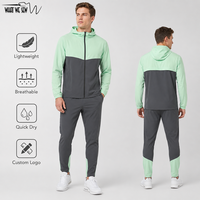 Ensemble de survêtement de sport personnalisé pour l'entraînement au printemps, deux pièces, respirant, vestes de sport, coupe-vent, ensemble de survêtement pour homme