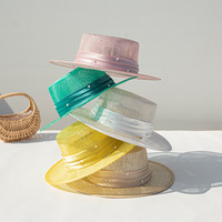 Nouveau Chapeau Fedora en Lin et Paille pour Femme, Style Rétro Français, Chapeau de Soleil pour Voyage et Vacances, à Bord Plat, Réglable, en Soie, Collection Été 2026