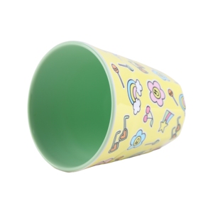 Taza de Café de Viaje de Melamina de 250 ml con Diseño de Dibujos Animados, Impresión de Calcomanías, Vaso Irrompible para Uso en Exteriores, Unisex - Product Image 1