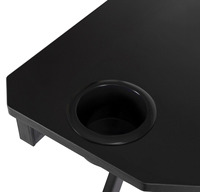 Bureau de jeu PC noir style simple avec porte-gobelet intégré, table multifonction pour ordinateur, esports, travail et chambre