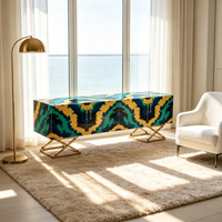 Moderner Luxus-TV-Schrank im Kunststil für Villa und Herrenhaus Designer-Wohnzimmerschrank mit Stauraum und Dekoration