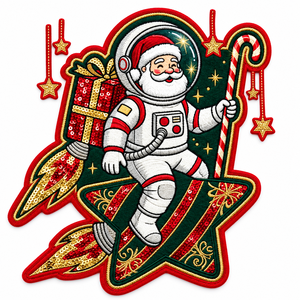 Patchs brodés de Noël personnalisés avec logo lettre, grand format, à thermocoller, à paillettes, pour OEM/ODM - Product Image 1