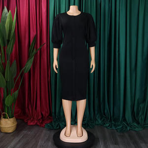 Nuevo Vestido de <span class=keywords><strong>Mujer</strong></span> 2026, Estilo Verano, Mangas Abullonadas, Elegante, Talla Grande - Product Image 3