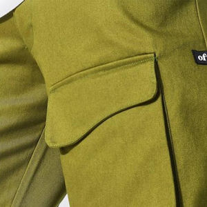 Pantaloni Cargo da uomo Casual in <span class=keywords><strong>lino</strong></span> 100% pantaloni lunghi Casual gamba dritta <span class=keywords><strong>verde</strong></span> oliva pantaloni Cargo Streetwear - Product Image 2