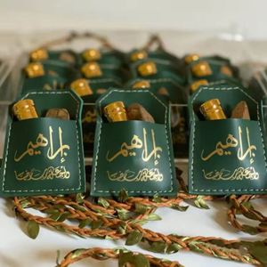 Eid Al-Adha Ramadan Promotional PU Leather Portable Perfume Holder <b>Gift</b> Case for White Musk Fragrance Oil Welcome Giveaways - Product Image 6
