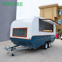 Wecare petite rue en fibre de verre mobile café crème glacée chariots de restauration rapide et remorques de nourriture hôtel snack camion de nourriture à vendre aux états-unis