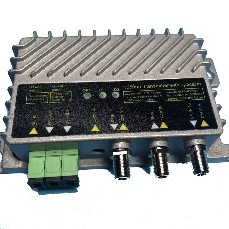 Transmisor de fibra óptica de 1550nm, receptor y transmisor de tv con cable dual de 10dbm