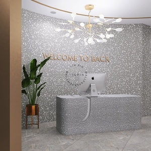 Fond d'écran 3D gris <span class=keywords><strong>terrazzo</strong></span> texture pour salon de beauté - Product Image 4