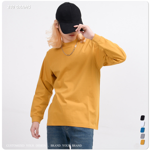 T-shirt décontracté noir et blanc personnalisé 100% coton de haute qualité, haut à manches longues confortable avec motif imprimé - Product Image 4
