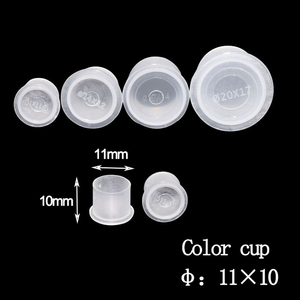 ถ้วยใส่น้ำหมึกสักลายแบบตั้งได้เอง 1000 ชิ้น ขนาด 11 มม. 14 มม. 17 มม. 20 มม. ถ้วยพลาสติกสำหรับใส่สีหมึกสักลาย - Product Image 5