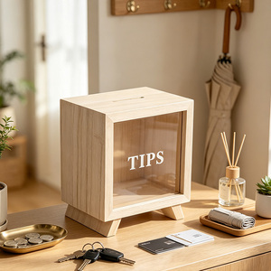 <span class=keywords><strong>Caja</strong></span> <span class=keywords><strong>de</strong></span> sombras <span class=keywords><strong>de</strong></span> madera pequeña personalizada, vitrina transparente para filetes <span class=keywords><strong>de</strong></span> cerdo, hucha, con marco, utilizada para guardar monedas y efectivo - Product Image 4
