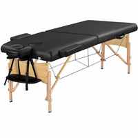 Kunden spezifisches faltbares tragbares Spa-Massage bett Höhen verstellbarer wasserdichter Massage tisch aus Leder aus Holz
