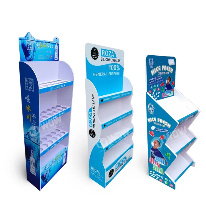 4 Rak Rakitan Supermarket Display Busa PVC Berdiri Display Botol Kecil PVC Berdiri