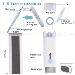 Kit de limpieza 7 en 1 al por mayor: cepillo para teclado de ordenador, bolígrafo limpiador de auriculares para herramientas de teléfono y teclas. - Product Image 4