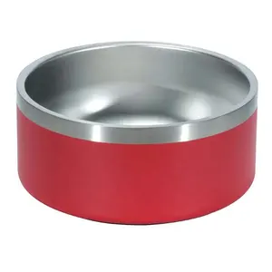 Logotipo personalizado 64OZ Logotipo Personalizado Aço Inoxidável Dog Bowl Non Skid Pet Dish Para Small Medium Large Dog