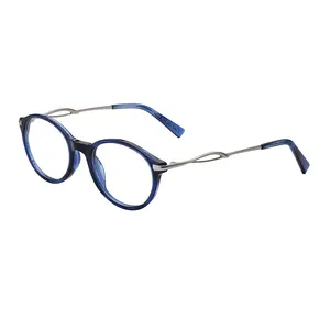إطار نظارة معدني من الأسيتات كلاسيكي من أفضل المبيعات نظارة بصرية بشكل بيضاوي نظارة بضوء أزرق للكمبيوتر