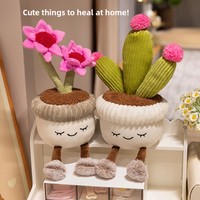 Peluche décorative en forme de tournesol mignon avec pot, jouet en peluche de dessin animé avec rembourrage en PP, idéal comme cadeau d'anniversaire