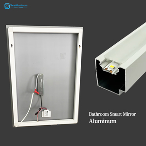 Marco personalizado <span class=keywords><strong>Espejo</strong></span> de pared Diseño moderno Perfiles de aluminio Iluminación <span class=keywords><strong>LED</strong></span> <span class=keywords><strong>Espejo</strong></span> de <span class=keywords><strong>baño</strong></span> dorado grande iluminado - Product Image 3