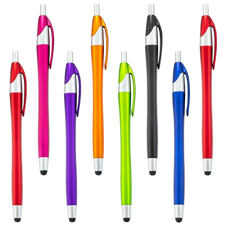 JH Factory Supply Touch Screen Ballpoint Plastic Pen Rubber Tip Stylus Pen With Custom Logo