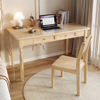 Bureau en bois rétro américain médiéval pour bureau à domicile Bureau d'ordinateur vintage noir et blanc durable
