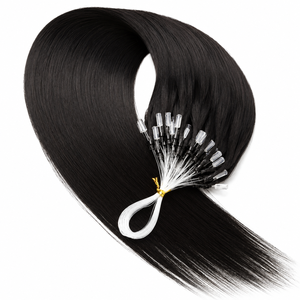 Extensioni <span class=keywords><strong>per</strong></span> <span class=keywords><strong>capelli</strong></span> Remy Micro Loop con logo personalizzato e marchio privato, 100% <span class=keywords><strong>capelli</strong></span> umani indiani, doppia trama a macchina, perline rivestite in silicone - Product Image 1