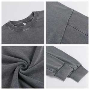 Ensemble de survêtement personnalisé pour homme en coton, comprenant un sweat à capuche zippé et un pantalon de survêtement, style oversize, effet vieilli, délavé à l'acide - Product Image 4