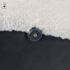 Vente en gros en usine tabouret de maquillage beige <span class=keywords><strong>moelleux</strong></span> en forme de galet <span class=keywords><strong>pouf</strong></span> confortable pour chambre à coucher et maison - Product Image 4