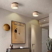 Plafonnier en bois de style moderne, spot encastré à intensité variable, 110V-220V, pour salon, couloir, porche, balcon