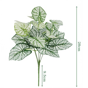 Hierba <span class=keywords><strong>Artificial</strong></span> de plástico para A-723, hojas verdes en maceta, hojas grandes, racimos de hojas artificiales - Product Image 3
