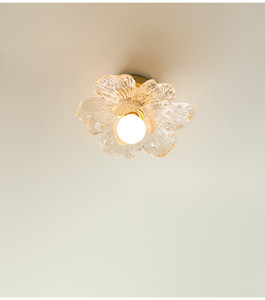 Plafonnier nordique minimaliste en cuivre massif et résine, lampe au design floral créatif pour couloir, entrée, balcon et <span class=keywords><strong>dressing</strong></span> - Product Image 2