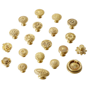 Boutons de meubles en laiton massif poignées de tiroir d'armoire réglables poignées d'armoire de cuisine en or poignées de garde-robe européenne poignées <span class=keywords><strong>commode</strong></span> - Product Image 2