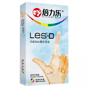 Hot selling sex finger cots soft beads lesC ultra-thin particles female masturbation condom
