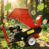 Zelfvoorzienende trommelhoutversnipperaar, PTO-aangedreven, 8 inch houtversnipperaar voor tractor, landbouwhoutversnipperaar met hydraulische invoer