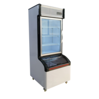 Vitrine Réfrigérée Commerciale pour Supermarché avec Porte Vitrée, Congélateur pour Légumes et Fruits, Réfrigérateur pour Crèmes Glacées, Unité Verticale