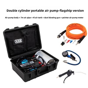 Compresseur d'air portable à double cylindre et pompe noir/bleu/argent pour le <span class=keywords><strong>gonflage</strong></span> des pneus des véhicules tout-terrain dans le désert et la neige - Product Image 6