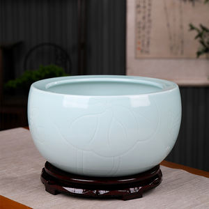 มาใหม่ตกแต่งชามปลา Solic สีเคลือบสวนชาวไร่พอร์ซเลนหม้อสําหรับในร่มและกลางแจ้งลาน - Product Image 2