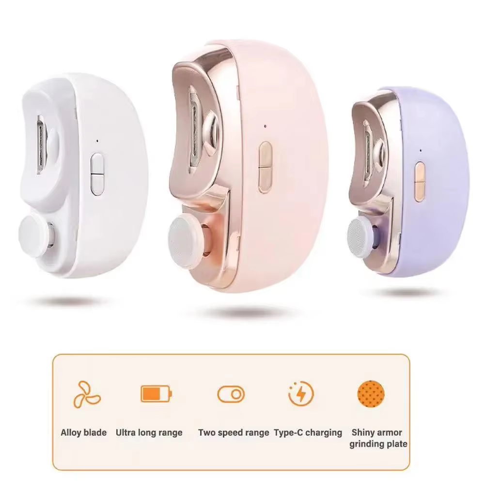 Cordless Rechargeable Fingernail Cutter Electric Nail Clippers, Automatic Nail Clipper With 2 Adjustable Speeds
