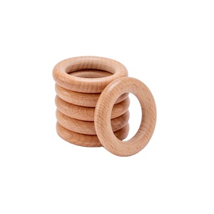 Bracelets personnalisés Dentition 54mm En Bois de Hêtre Naturel Anneau De Dentition Bébé Jouets - Product Image 2