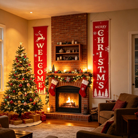 Décorations de Noël personnalisées, suspendues, portables, résistantes aux intempéries, durables, style couplet, plaques et bannières