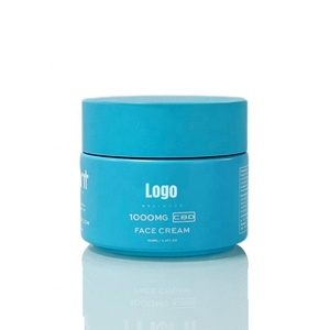 Tarro de vidrio opalino azul mate de 100 g vacío con tapa azul para crema facial, loción y cuidado de la piel, etiqueta para el cuidado de la piel, tratamiento de superficie, 50 g, 60 g - Product Image 1
