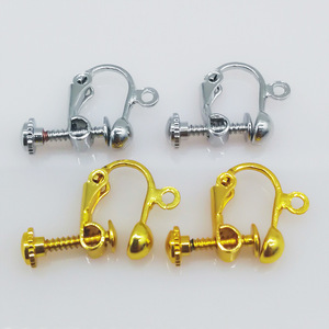 Boucles d'oreilles à clipser, type vis, en alliage de cuivre plaqué or et argent, sans perçage, accessoires de bijoux pour femmes, boucles d'oreilles tendance - Product Image 4