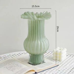 Pleated <strong>Vase</strong> Gentle Purple Decorative Ornaments Living Room <strong>Flower</strong> Arrangement High-end Antique Fenton <strong>Flower</strong> <strong>Vase</strong> - Product Image 6