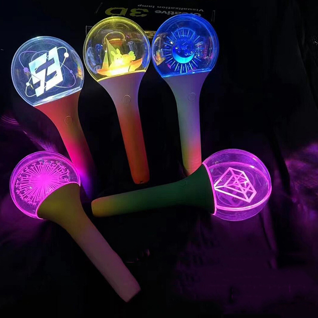 OEM Factory Customized Pattern Logo Acrylic Ball LED Stick for Events Kpop Glowing Light Stick for Graduation Valentine's Day
