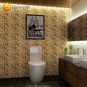 327*327mm 20*20*4mm Carré Imperméable thermofusible mosaïque murale Wc Intérieur Maison déco carré Mélange brun Brillant Verre mosaïque - Product Image 5