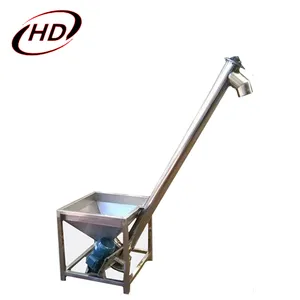 Gandum/Tanah/Mineral Stainless Steel Kecil Auger Conveyor dengan Hopper